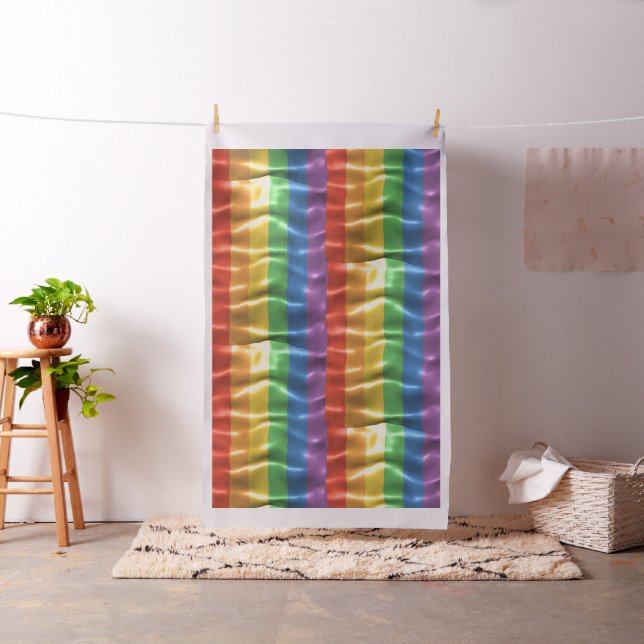 Ribbling Rainbow Stripes Fabric (In Situ)
