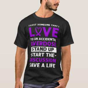 Ribbon. Accidental Overdose Awareness. T-Shirt
