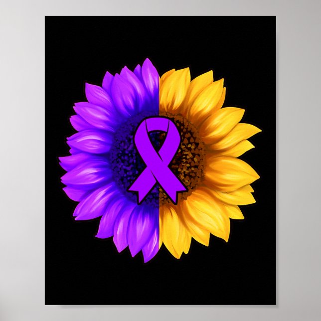 Ribbon Alzheimer's Awareness Drug Overdose Awarene Poster (Front)