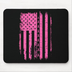 Ribbon American Flag Usa Breast Cancer Awareness G Mouse Pad