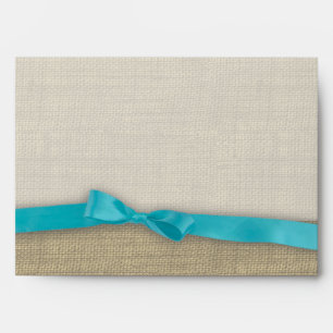 Ribbon and Burlap Blue Envelopes