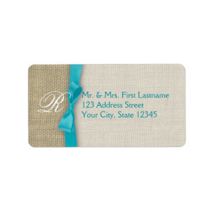 Ribbon and Burlap Blue Label