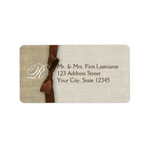 Ribbon and Burlap Brown Label