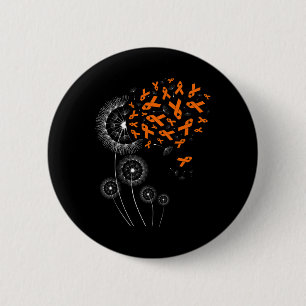 Ribbon And Dandelion Leukaemia Awareness Month War 6 Cm Round Badge