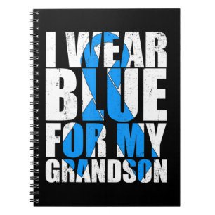 Ribbon Autism I Wear Blue For My Grandson Autism A Notebook