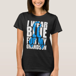 Ribbon Autism I Wear Blue For My Grandson Autism A T-Shirt