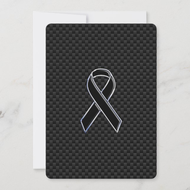 Ribbon Awareness Black Carbon Fibre (Front)