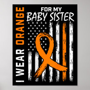 Ribbon Baby Sister Leukaemia Awareness Poster