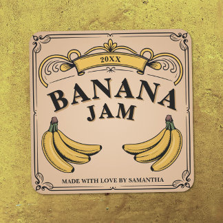 Ribbon Banner - Vintage Banana Jam Label Sticker
