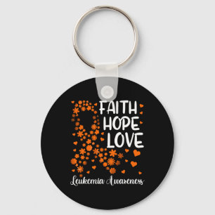 Ribbon Blood Cancer Faith Hope Love Leukaemia Awa Key Ring