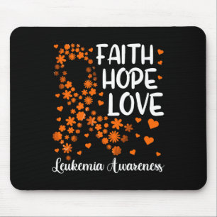 Ribbon Blood Cancer  Faith Hope Love Leukaemia Awa Mouse Pad