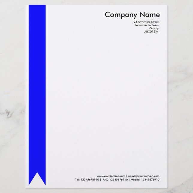Ribbon - Blue Customised Letterhead (Front)