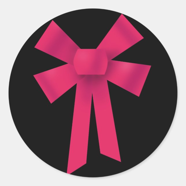 Ribbon Bow Classic Round Sticker (Front)