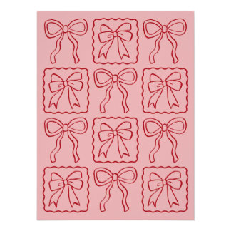 Ribbon Bow Pink Red Poster