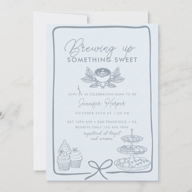 Ribbon Bow |  Sweet Baby Shower Invitation (Front)