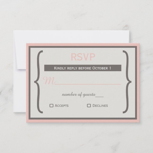 Ribbon Bracket rsvp Card (Front)