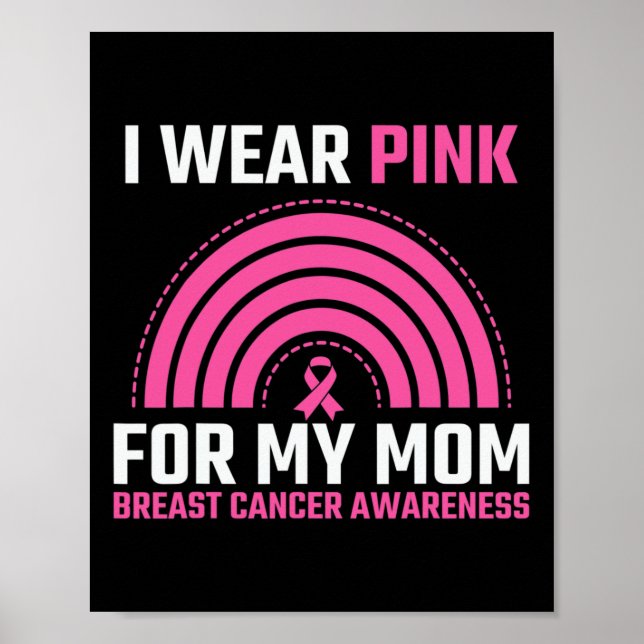 Ribbon Breast Cancer Awareness I Wear Pink For My  Poster (Front)