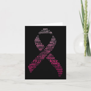 Ribbon Breast Cancer Awareness Montage Men Women  Card