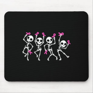 Ribbon Breast Cancer Awareness Skeleton Women Men Mouse Pad