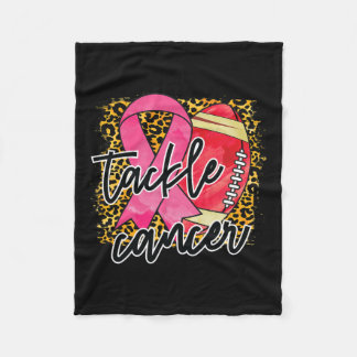 Ribbon Breast Cancer Awareness Tackle Cancer Footb Fleece Blanket