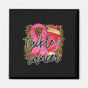 Ribbon Breast Cancer Awareness Tackle Cancer Footb Magnet