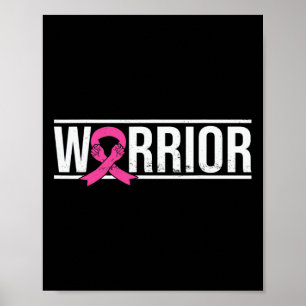 Ribbon Breast Cancer Awareness Warrior Fighter Sur Poster