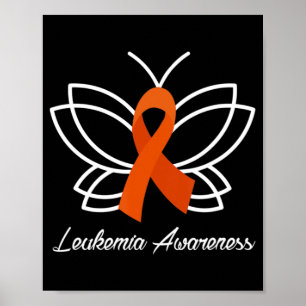 Ribbon Butterfly Aml Leukaemia Awareness Poster