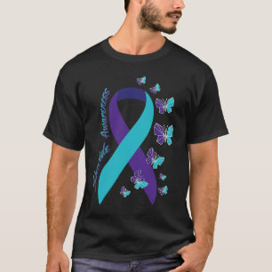 Ribbon Butterfly Suicide Awareness Mental Health T-Shirt