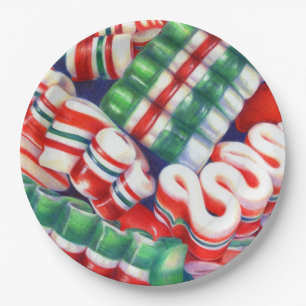 RIBBON CANDY 9" Round Paper Plates