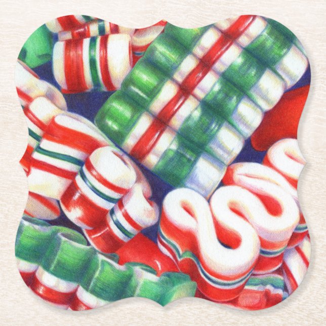 RIBBON CANDY Bracket Paper Coasters (Front)