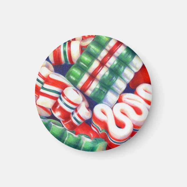 RIBBON CANDY Round Magnet (Front)