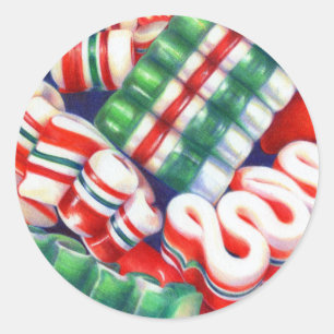 RIBBON CANDY Small Round Stickers