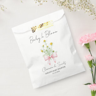 Ribbon Chamomile Seeds Baby Shower Favour Bags