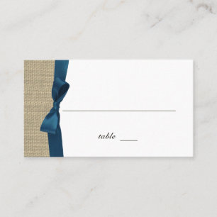 Ribbon Country Blue Place Card
