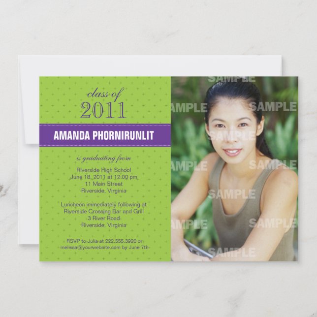 Ribbon Cross Graduation Invitation (Front)