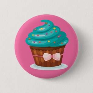 Ribbon Cupcake Button Badge
