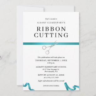 Ribbon Cutting Ceremony Invitation in Teal