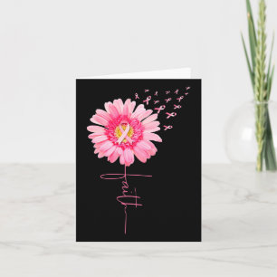 Ribbon Daisy Faith - Breast Cancer Awareness Month Card