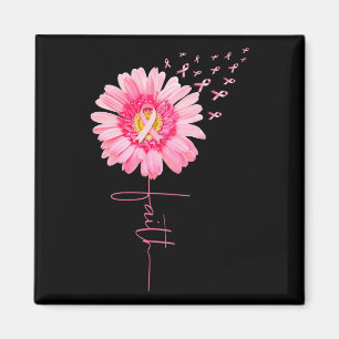 Ribbon Daisy Faith - Breast Cancer Awareness Month Magnet