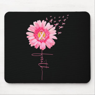 Ribbon Daisy Faith - Breast Cancer Awareness Month Mouse Pad