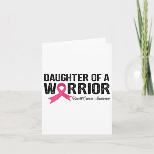 Ribbon Daughter Of A Warrior Breast Cancer Awarene Card