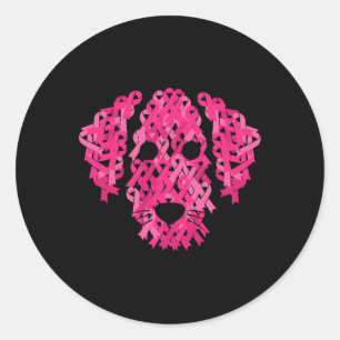 Ribbon Dog Inspirational Breast Cancer Awareness G Classic Round Sticker