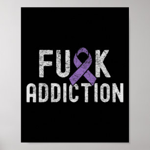 Ribbon Fck Addiction Overdose Awareness 1 Poster