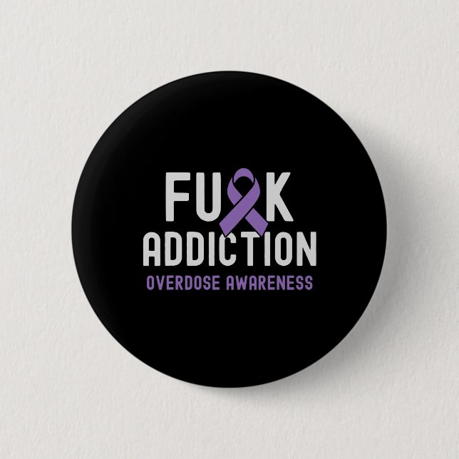 Ribbon Fck Addiction Overdose Awareness 2  6 Cm Round Badge (Front)