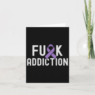 Ribbon Fck Addiction Overdose Awareness 3 Card