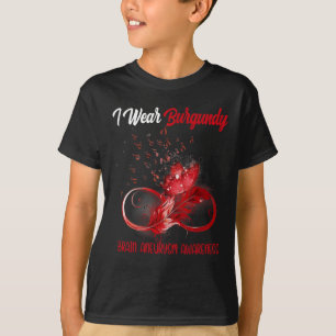 Ribbon Feather Brain Aneurysm Awareness  T-Shirt
