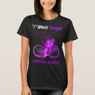 Ribbon Feather Fibromyalgia Awareness  T-Shirt