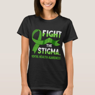 Ribbon Fight The Stigma Mental Health Mens  T-Shirt