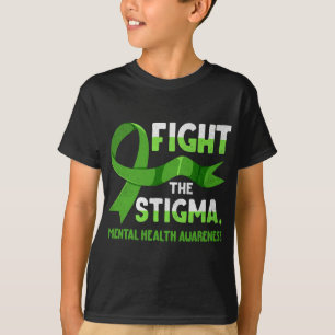 Ribbon Fight The Stigma Mental Health Mens  T-Shirt
