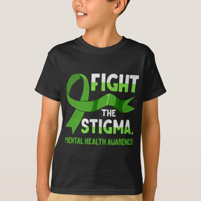 Ribbon Fight The Stigma Mental Health Mens  T-Shirt (Front)